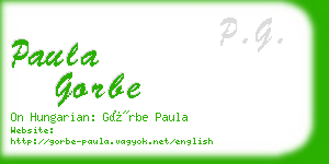 paula gorbe business card